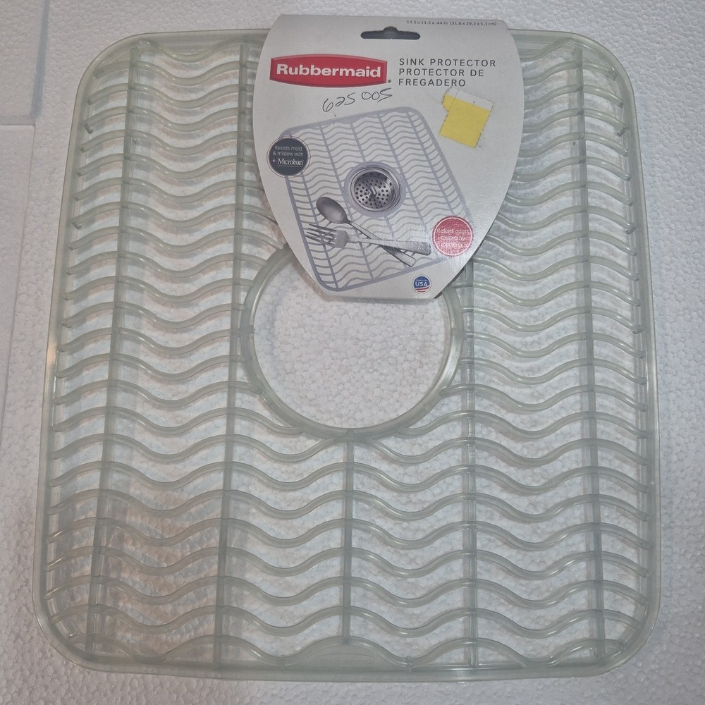 New/Rubbermaid Sink Protector Mat W/Microban Drain 1295 NOS/Discontinued
